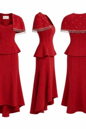 OPAL ( set of 3 pieces) cropped cape- corset top- SKIRT  التوصيل خلال ٢٤-٤٨ ساعه لا يوجد تفصال او تعديل على القطعه